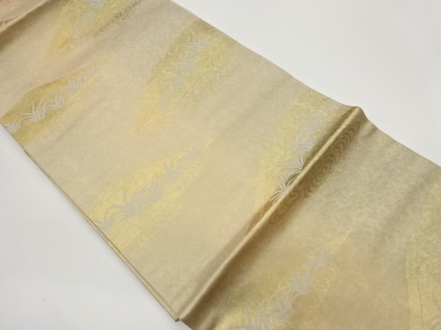 山に観世水模様織出し名古屋帯